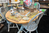 Round Table, Four Chairs & Hutch
