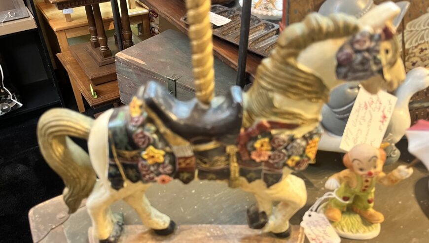 Antique Yankee Forged Cast Iron Carousal Horse Door Stop