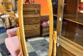 Wooden Oval Floor Mirror