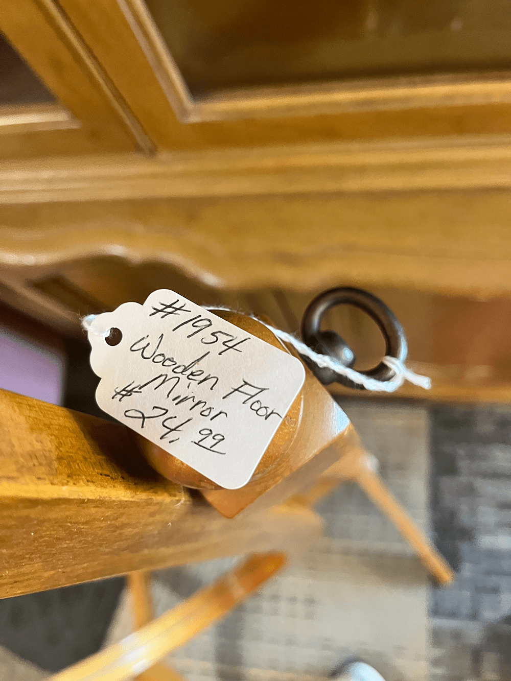 Wooden Oval Floor Mirror