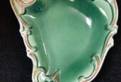 Vintage Flair Mid Century Emerald Green /Gold Ashtray